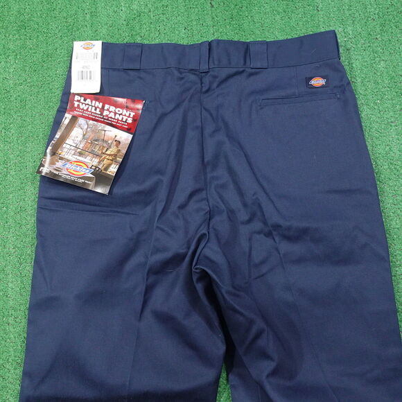 NWT DEADSTOCK DICKIES PLAIN FRONT TWILL PANTS BLUE MENS 40X32 USA MADE NEW! - Picture 9 of 11